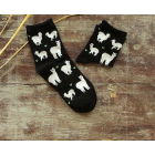 Black Cotton Blend Alpaca Image Socks